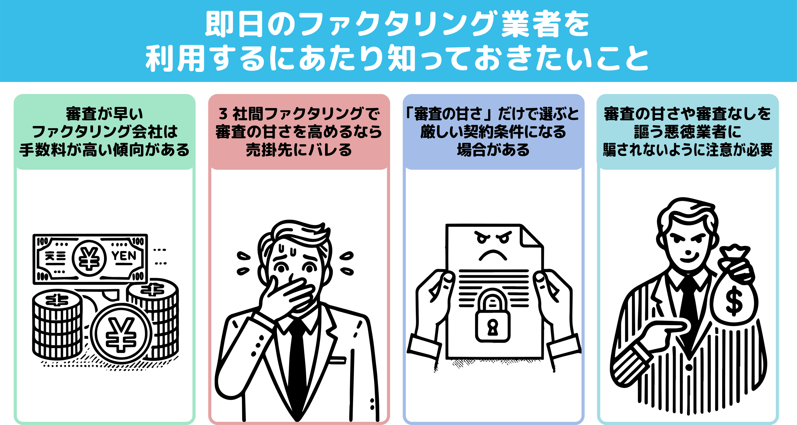 即日ファクタリングで知っておきたいことの図解
